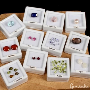 50 Pcs Estate Genuine Semi Precious Loose Mix Cut Jewelry Gemstones Collection - Picture 1 of 4
