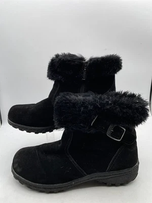 Khombu 1077489 Lindsey Ankle Boot Women's Sz 8 Black Suede Leather Faux Fur - Image 1 of 4