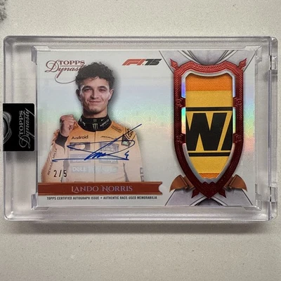 Parche 2025 Topps Dynasty Formula One F1 Lando Norris rojo automático 2/5 logotipo Dewalt 🔥 Foto 1 de 2