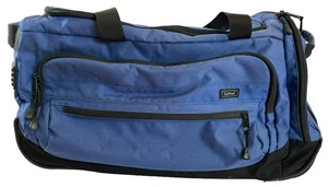 LL Bean Adventure Rolling Duffel Bag Medium Blue Black 23 x 11 x 12 Nylon - Picture 1 of 10
