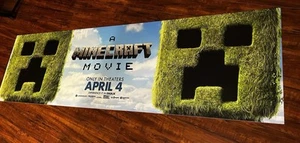 MINECRAFT "IL FILM".  BUS BENCH POSTER FILM CREEPER JACK NERO 84x24 In - Foto 1 di 8