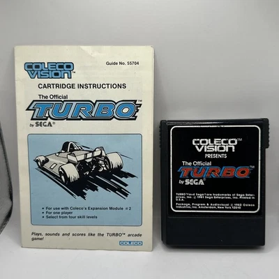 Turbo • ColecoVision Game + Manual (1982) SEGA Car Racing Games • Coleco - Image 1 of 4