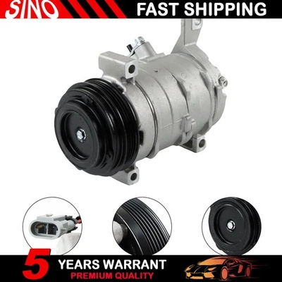 A/C Compressor For GMC YUKON 2001 2002 2003 2004-2007 2008 2009 5.3L 4.8L 6.0L - Image 1 of 4