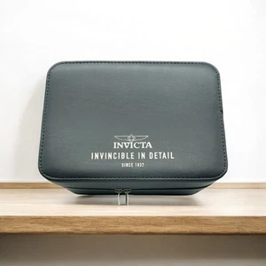 Invicta Gray Double Watch Travel Case 4 Slot Zip Holder Pre-Owned - Picture 1 of 9