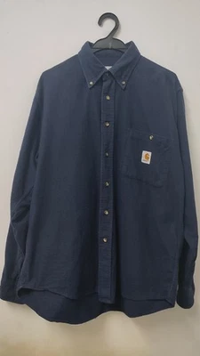 Carhartt Formal Shirt – Rare Navy Blue (Size L) - Image 1 of 4