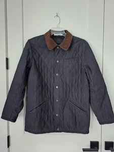Orvis Mens Quilted Insulated Corduroy Trim Barn Chore Coat Jacket Size M Black - Picture 1 of 14