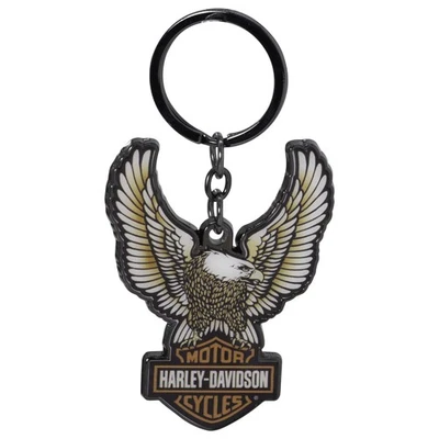 Llavero negro plásticolor 004621 Harley-Davidson abovedado águila barra y escudo logotipo Foto 1 de 4