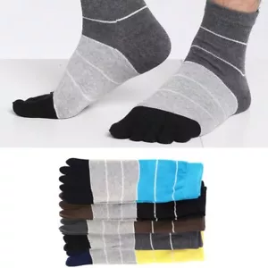 EE. UU. Paquete de 5 Calcetines de Cinco Dedos Algodón Informal Multicolor Respiración en Crew - Imagen 1 de 15