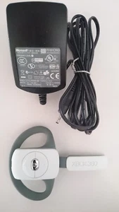 AURICOLARE WIRELESS UFFICIALE MICROSOFT XBOX 360 CON CARICABATTERIE BIANCO - Foto 1 di 4