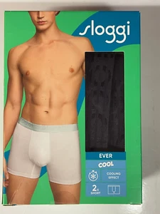 Paquete de 2 calzoncillos boxer calzoncillos boxer SLOGGI EVER COOL PARA HOMBRE - NEGROS PAQUETE DE 2 CINTURA 34" - Imagen 1 de 6