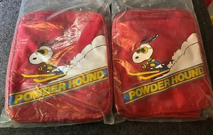 Vintage Peanuts 1958 "Powder Hound" Rucksack rot Tasche Nylongriffe Skifahren NOS - Bild 1 von 4