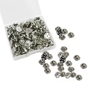 100 Pack Metal Locking Pin Backs Lapel Pin Butterfly Clutch Back for Brooch Tie - Picture 1 of 6