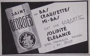 PUBLICITÉ PRESSE 1931 SAINT-GEORGES BAS CHAUSSETTES MI-BAS - ADVERTISING - Picture 1 of 1