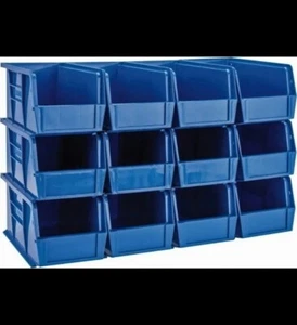 12 Pack Quantum Storage QUS230 Blue Stack & Hang Bin 5-1/2"W x 10-7/8"D x 5"H - Picture 1 of 1