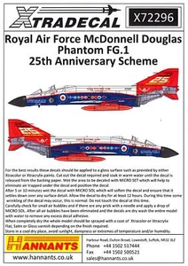 Calcomanías Xtra 1/72 MCDONNELL DOUGLAS FG.1 PHANTOM II 25º Aniversario Esquema - Imagen 1 de 4