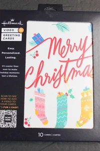 10 Hallmark Personalized VIDEO Greeting Cards Stockings Merry Christmas 10 PACK - Picture 1 of 5