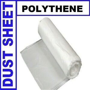 Clear Polythene Dust Sheet Roll 2M x 50M Decorating Plastic building NON CORE