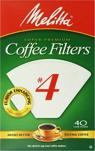Melitta #4 Kegel Kaffeefilter, weiß, 40 Stück (12er Pack) 480 Gesamtfilter C - Bild 1 von 12