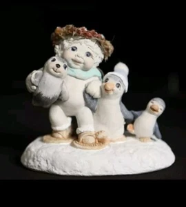 Dreamsicles Snowbound Cherub Angel with Penguins Figure 1995 #CD103 Christmas  - Picture 1 of 6