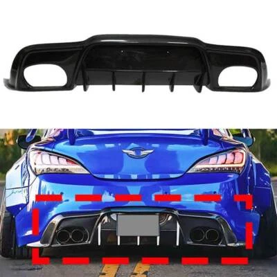 Real Carbon Fiber Rear Diffuser Bumper Lip Fit Hyundai Genesis Coupe 2009-2016 - Image 1 of 4
