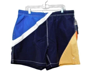 Pantalones Cortos de Natación Nautica XL Azul Amarillo Cintura Elástica Forro de Malla Cordón NUEVO - Imagen 1 de 4