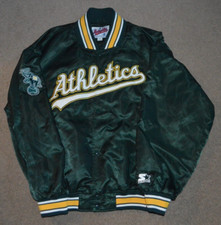 Vtg Oakland Athletics A's Starter 1990s Satin Style Dugout Jacket XL