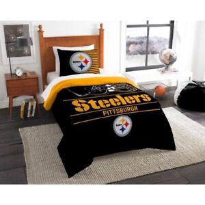 Pittsburg Steelers Twin Bedding Comforter/Sham 2pc Set Black/Yellow NWT!