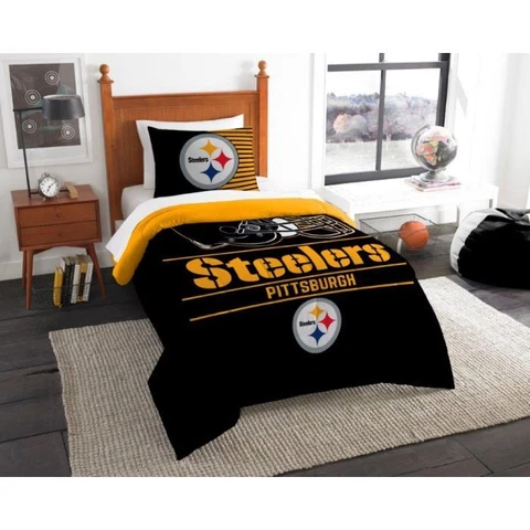 Pittsburg Steelers Twin Bedding Comforter/Sham 2pc Set Black/Yellow NWT! Cover