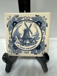 Fliesen Delft Blau Holland America Line MS Noordam 1995 Vintage Untersetzer Untersetzer - Bild 1 von 5