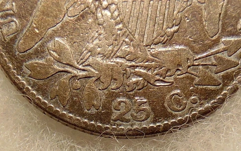 1819 (B-3) Capped Bust 25c - "Reverse 5 bold Repunching" -  Nice Looking Coin Cover