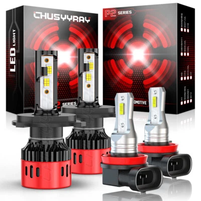 For Mitsubishi L200 2008-2019 Combo LED Hi/Lo Beam Headlights + Fog Light Bulbs - Image 1 of 4