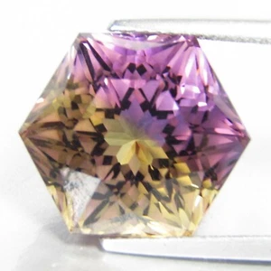 16.00Cts Flawless Natural Ametrine 14mm Hexagon Magic Cut Gemstone Ref-VIDEO - Picture 1 of 5