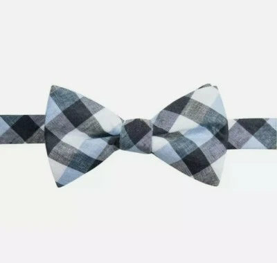Ryan Seacrest Distinction Men's Cyprie Check Pre-Tied Bow Tie, Blue - Image 1 of 4