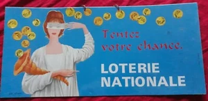 ANCIENNE PLAQUE METAL  PUBLICITAIRE SERIGRAPHIE LOTERIE NATIONALE N°708/211 - Imagen 1 de 6