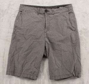 Claiborne Chino Shorts Men's 30 Tan Black Gray Plaid 100% Cotton - Picture 1 of 12