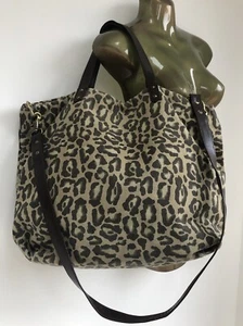 ZARA Leopard Print Shoulder Crossbody Slouchy Bag Tote Large W49cm H36cm D14cm - Picture 1 of 14