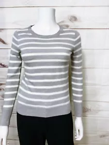Banana Republic Damen Pullover Größe S grau & elfenbein gestreift 100% Merinowolle - Bild 1 von 6