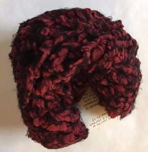 Crystal Palace Poof Yarn #3606 "Garnet" Burgundy Black Puff Eyelash 50 Gram 47yd - Picture 1 of 3