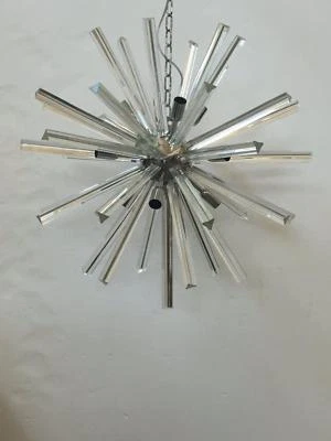 Chandelier murano glass triedo sputnik metal frame in kromo  - Image 1 of 2