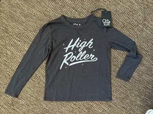 CHASER Kid's NWT! Charcoal Gray HIGH ROLLER Long Sleeve T-Shirt Sz 7 NEW! - Picture 1 of 5