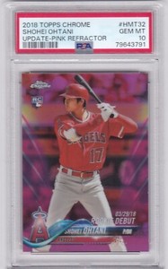 2018 Topps Chrome Update Shohei Ohtani Pink Refractor HMT32 Graded PSA 10 Gem Mt