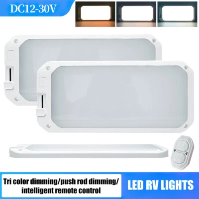 12V LED Caravan Light Interior Ceiling Dimmable 3Color Van Motorhome Boat Marine - Image 1 of 4
