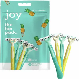 Joy Disposable Razors for Women, Fun Pack, 4 Razors NEW - Picture 1 of 1
