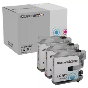 3PK LC103XL for Brother LC103C LC103M LC103Y Inkjet Cartridge Hi Yield MFC-J870D - Picture 1 of 7