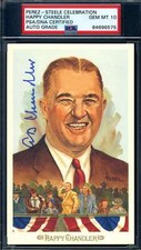 Happy Chandler Gem Mint 10 PSA DNA Signed Perez Steele Celebration Autographed