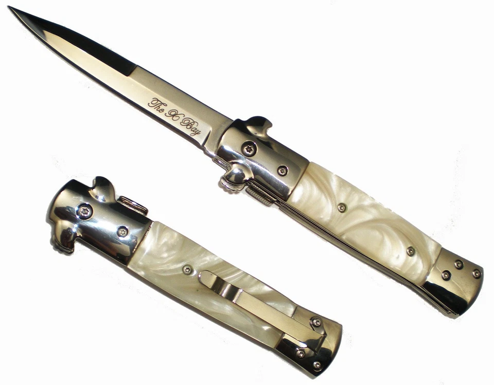 Black Handle Premium Michael Corleone Spring Assist Open Godfather Pocket Knife