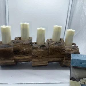 Rustic Aspen Colorado Wood Candle Holder Handmade In USA Votives - Picture 1 of 12