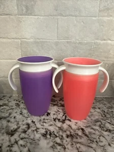 Munchkin 47020 Miracle 360 Purple/Pink Sippy Cup - 2 Pieces - Picture 1 of 2