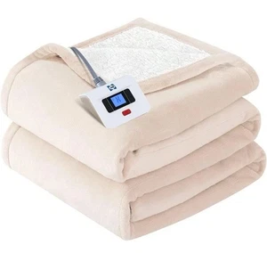 Coperta riscaldante Sealy flanella setosa 80x84 full size elettrica beige nuova con scatola - prezzo consigliato $90 - Foto 1 di 7