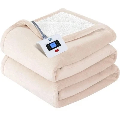 Sealy Warming Blanket Silky Flannel 80x84 Full Size Electric Beige NIB - MRP $90 - Image 1 of 4